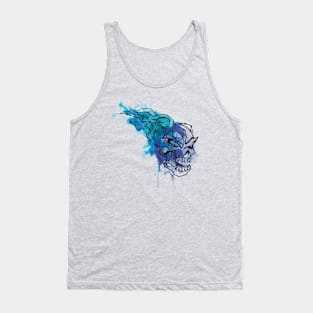 Watercolor Fire Skull Tank Top